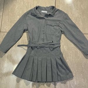 Gray girls long sleeve dress